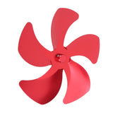 Stove Fan Blade Replacement Aluminum Alloy Enhance Warm Air Circulation Fireplace Fan 5 Blade for Stove Fan Accessories Red