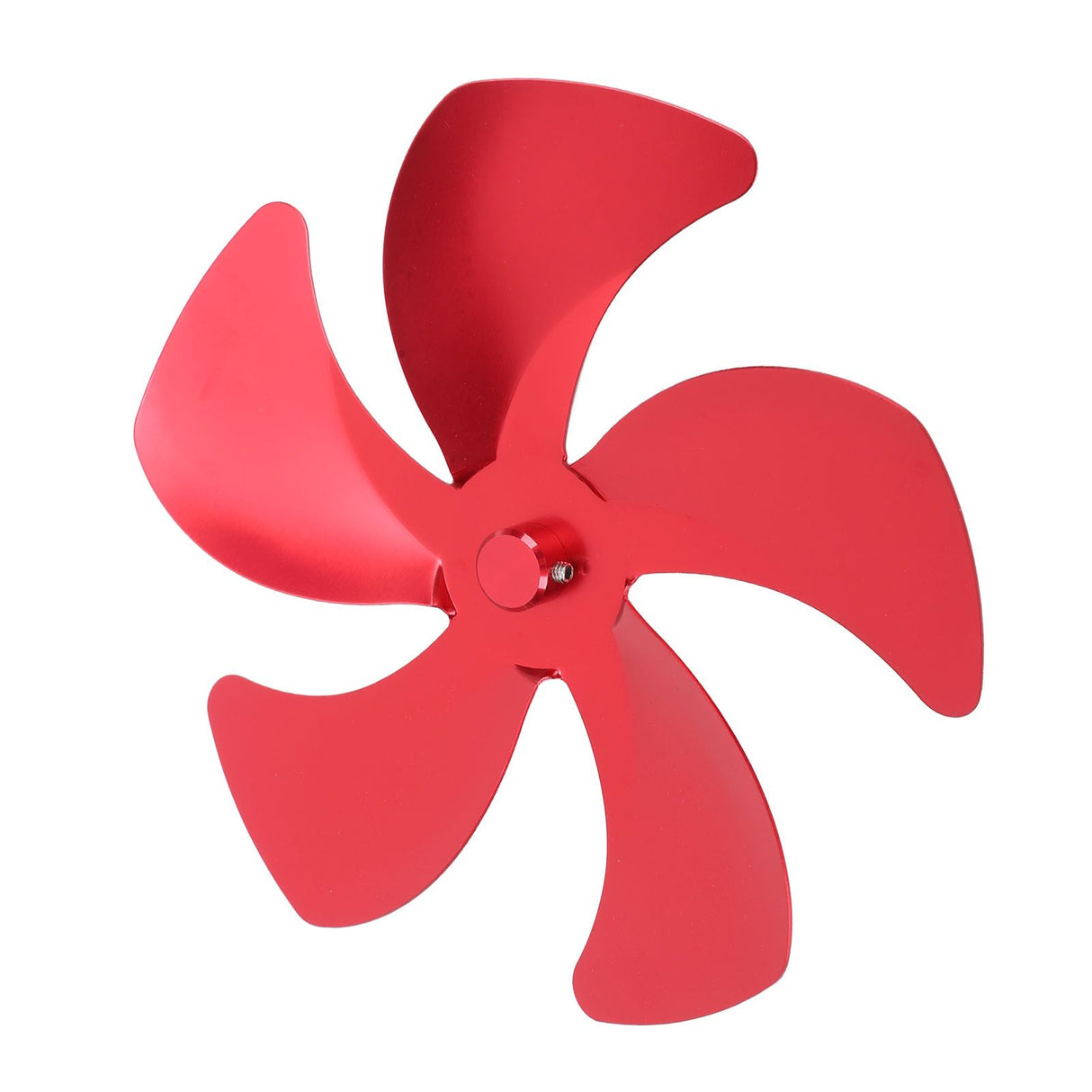Stove Fan Blade Replacement Aluminum Alloy Enhance Warm Air Circulation Fireplace Fan 5 Blade for Stove Fan Accessories Red