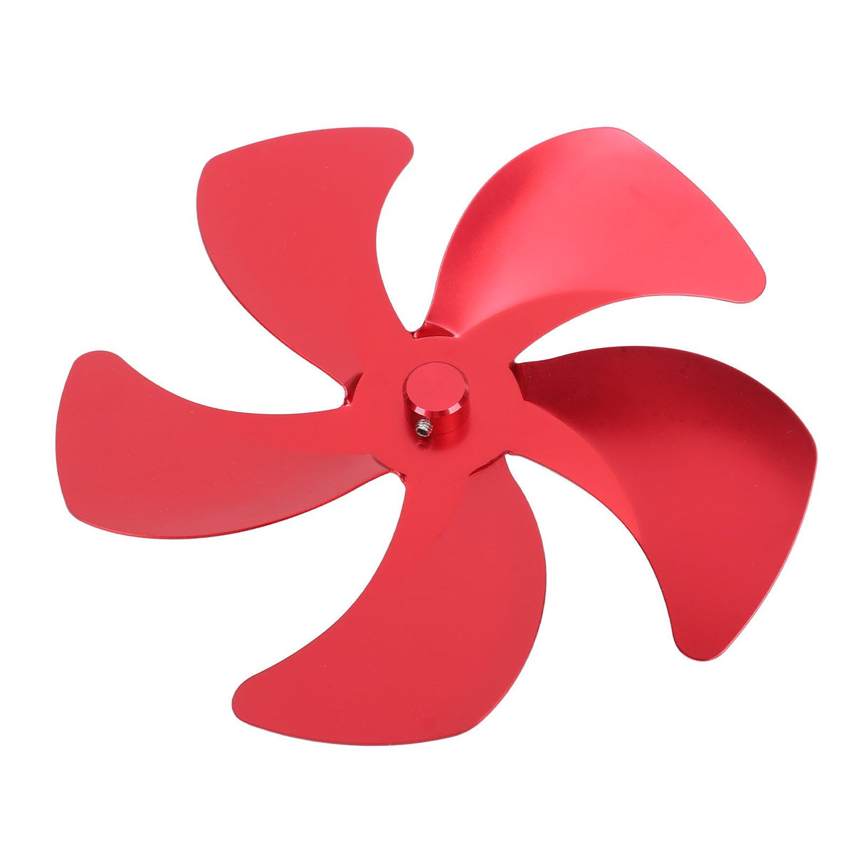 Stove Fan Blade Replacement Aluminum Alloy Enhance Warm Air Circulation Fireplace Fan 5 Blade for Stove Fan Accessories Red