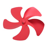 Stove Fan Blade Replacement Aluminum Alloy Enhance Warm Air Circulation Fireplace Fan 5 Blade for Stove Fan Accessories Red - Top-Down View