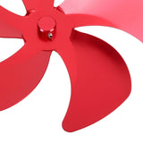 Stove Fan Blade Replacement Aluminum Alloy Enhance Warm Air Circulation Fireplace Fan 5 Blade for Stove Fan Accessories Red - Extra Image