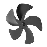 Stove Fan Blade Replacement Aluminum Alloy Enhance Warm Air Circulation Fireplace Fan 5 Blade for Stove Fan Accessories Black