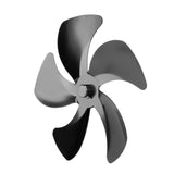 Stove Fan Blade Replacement Aluminum Alloy Enhance Warm Air Circulation Fireplace Fan 5 Blade for Stove Fan Accessories Black - Close-Up Angle
