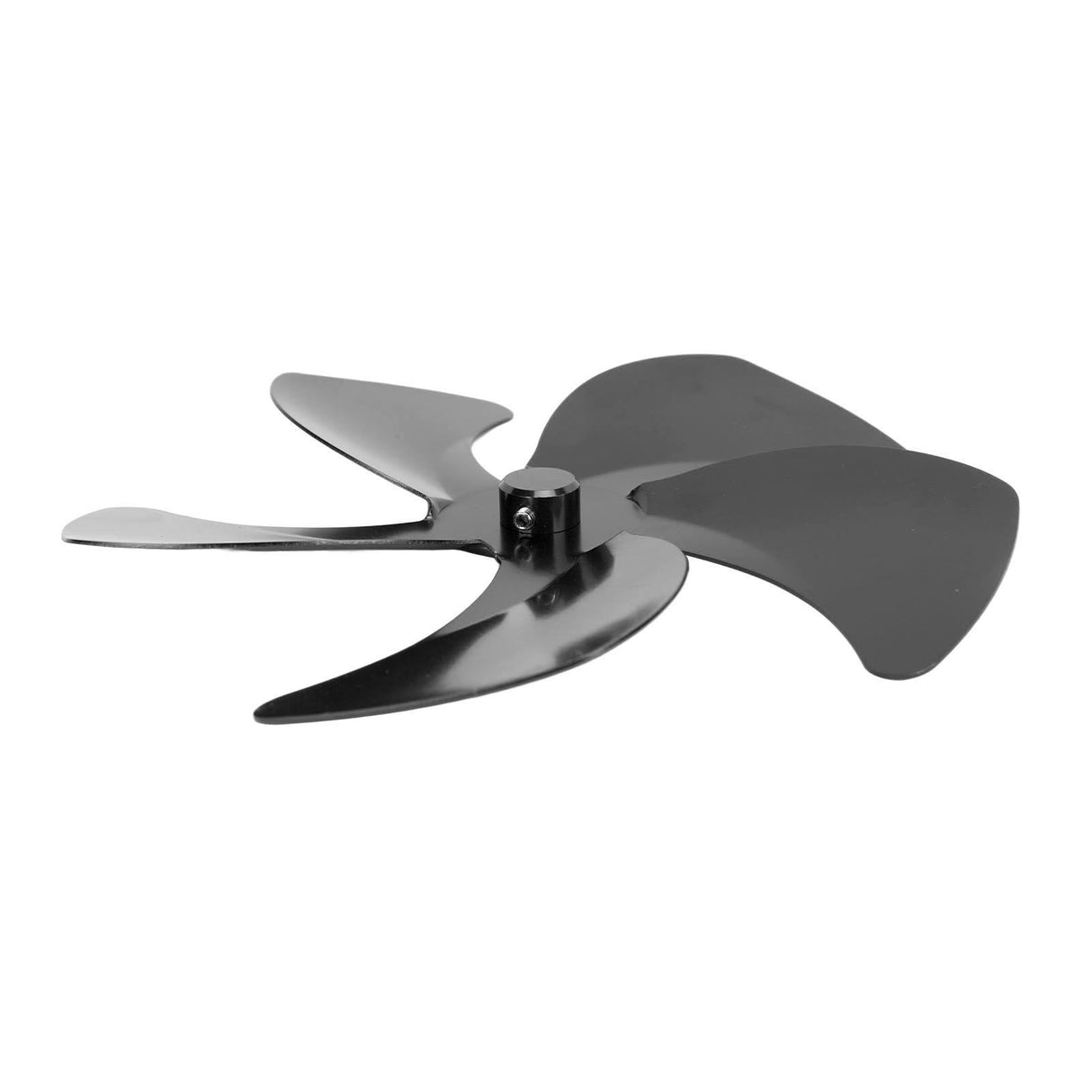 Stove Fan Blade Replacement Aluminum Alloy Enhance Warm Air Circulation Fireplace Fan 5 Blade for Stove Fan Accessories Black