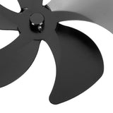 Stove Fan Blade Replacement Aluminum Alloy Enhance Warm Air Circulation Fireplace Fan 5 Blade for Stove Fan Accessories Black - Extra Image