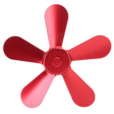 5 Blades Stove Fan Blade Aluminium Alloy Heat Powered Stove Fan Blades Replacement for Fireplace Fan Red - Front View