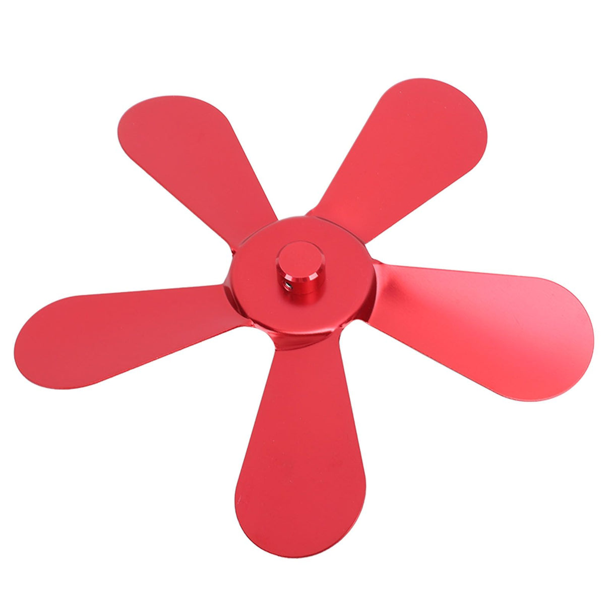 5 Blades Stove Fan Blade Aluminium Alloy Heat Powered Stove Fan Blades Replacement for Fireplace Fan Red