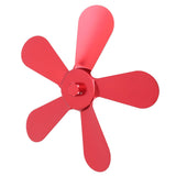5 Blades Stove Fan Blade Aluminium Alloy Heat Powered Stove Fan Blades Replacement for Fireplace Fan Red