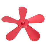 5 Blades Stove Fan Blade Aluminium Alloy Heat Powered Stove Fan Blades Replacement for Fireplace Fan Red