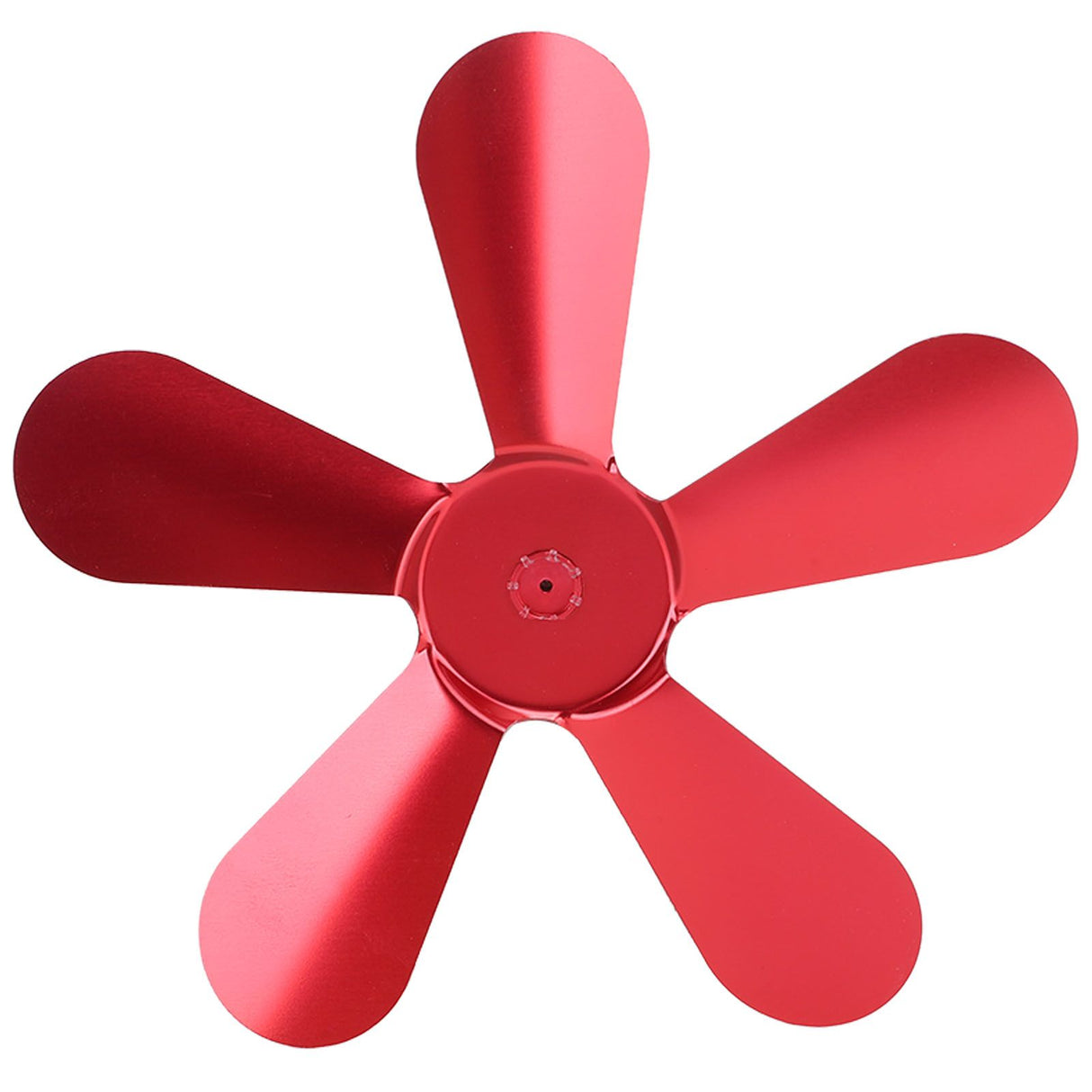 5 Blades Stove Fan Blade Aluminium Alloy Heat Powered Stove Fan Blades Replacement for Fireplace Fan Red