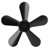 5 Blades Stove Fan Blade Aluminium Alloy Heat Powered Stove Fan Blades Replacement for Fireplace Fan Black - Front View