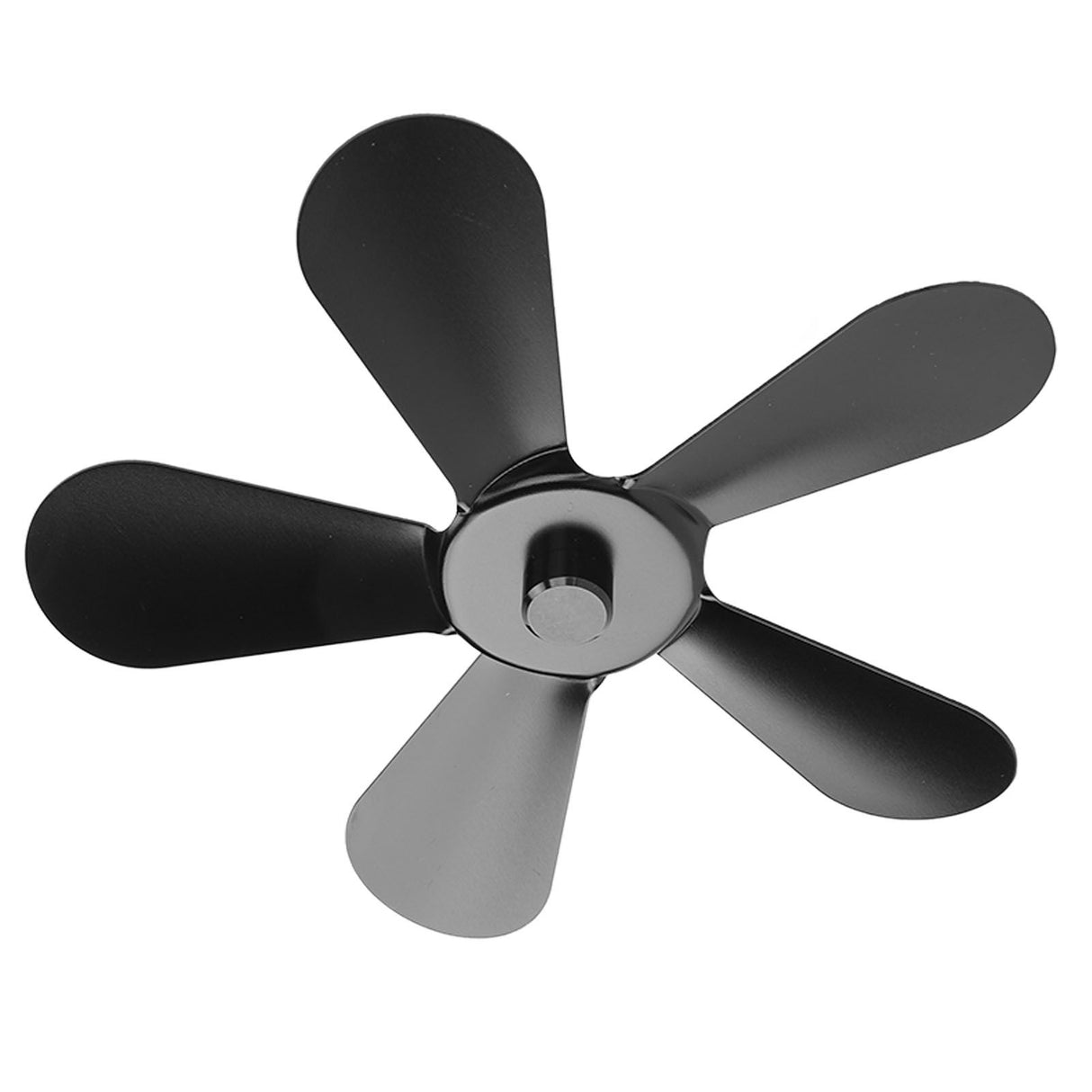 5 Blades Stove Fan Blade Aluminium Alloy Heat Powered Stove Fan Blades Replacement for Fireplace Fan Black