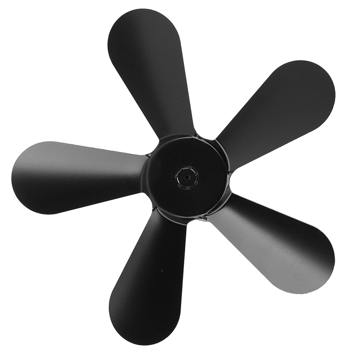 5 Blades Stove Fan Blade Aluminium Alloy Heat Powered Stove Fan Blades Replacement for Fireplace Fan Black
