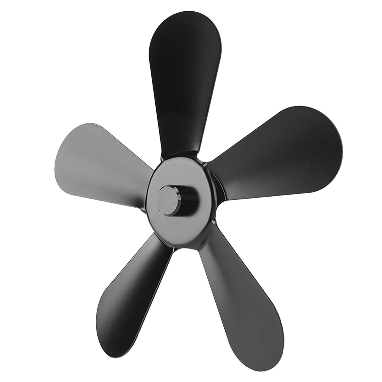 5 Blades Stove Fan Blade Aluminium Alloy Heat Powered Stove Fan Blades Replacement for Fireplace Fan Black