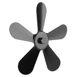 5 Blades Stove Fan Blade Aluminium Alloy Heat Powered Stove Fan Blades Replacement for Fireplace Fan Black