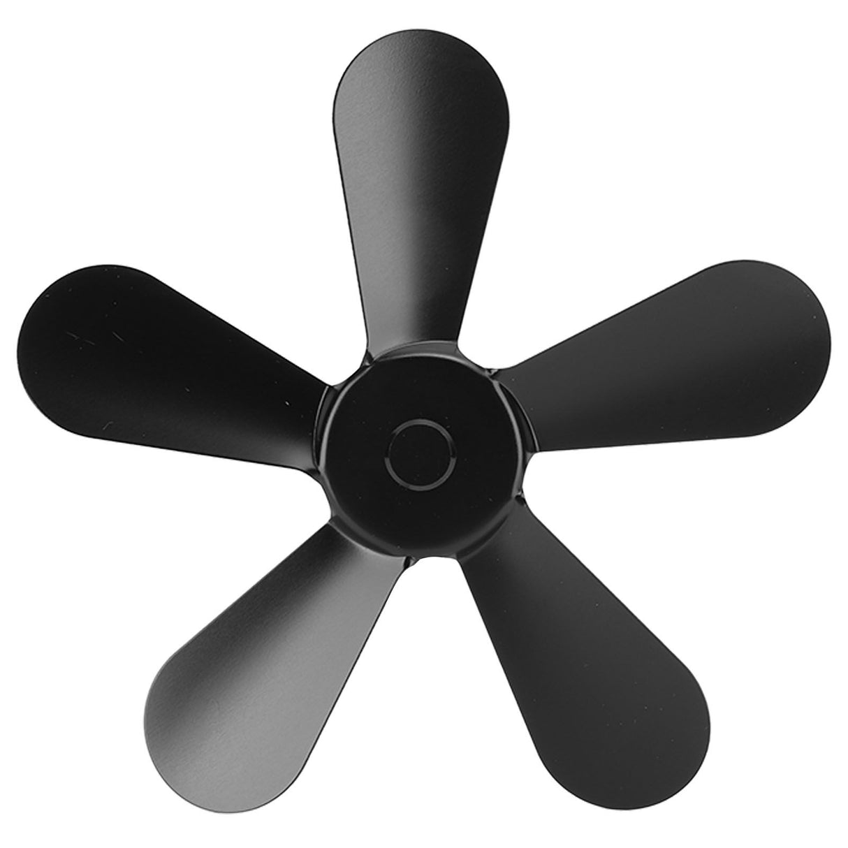 5 Blades Stove Fan Blade Aluminium Alloy Heat Powered Stove Fan Blades Replacement for Fireplace Fan Black