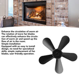 5 Blades Stove Fan Blade Aluminium Alloy Heat Powered Stove Fan Blades Replacement for Fireplace Fan Black