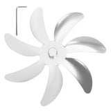 Stove Fan Aluminum Alloy Blade 7 Blades Easy Installation Universal Fireplace Fan Blade Replacement for Fireplace Fan Silver