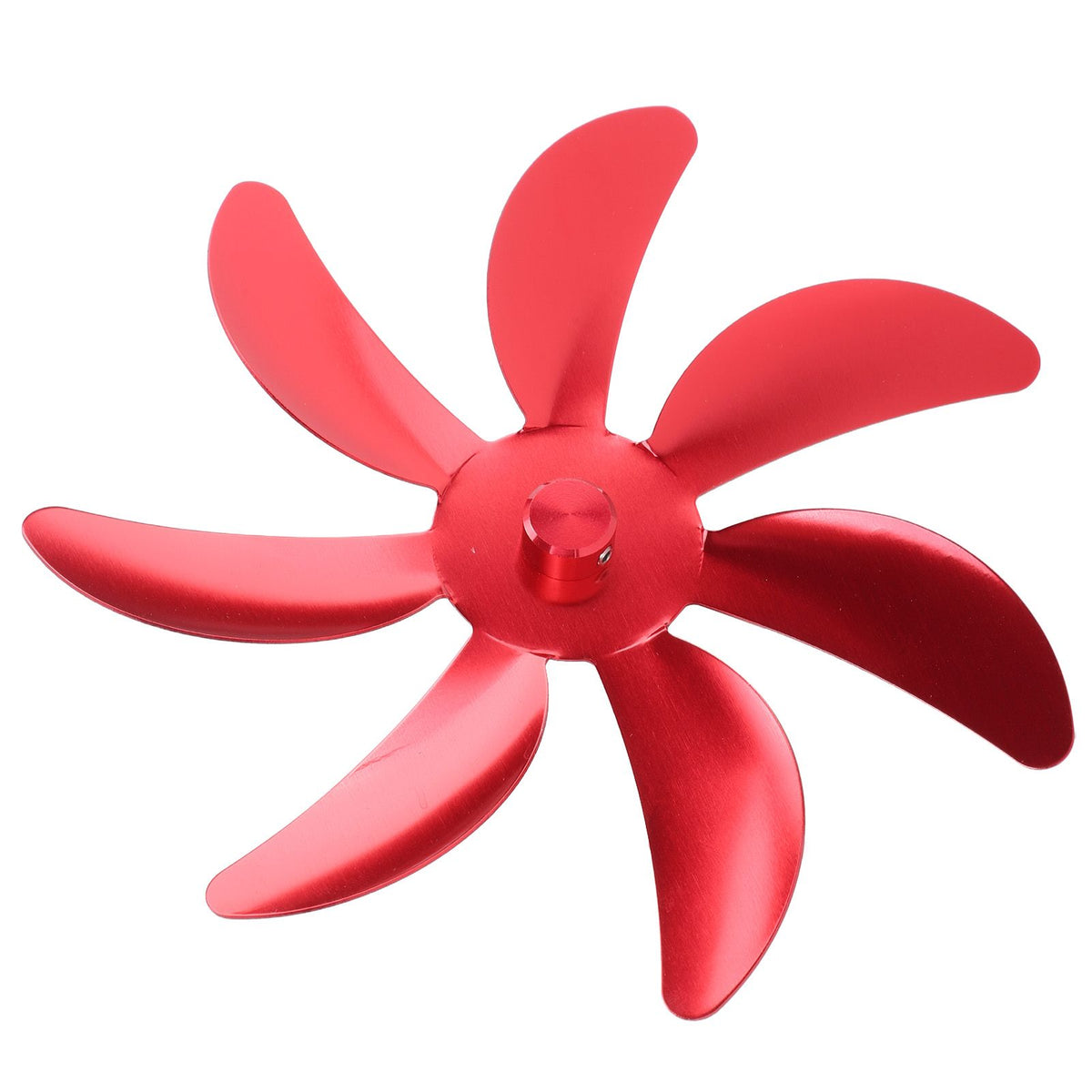 Stove Fan Aluminum Alloy Blade 7 Blades Easy Installation Universal Fireplace Fan Blade Replacement for Fireplace Fan Red