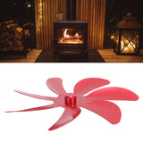 Stove Fan Aluminum Alloy Blade 7 Blades Easy Installation Universal Fireplace Fan Blade Replacement for Fireplace Fan Red