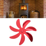 Stove Fan Aluminum Alloy Blade 7 Blades Easy Installation Universal Fireplace Fan Blade Replacement for Fireplace Fan Red - Extra Image