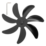 Stove Fan Aluminum Alloy Blade 7 Blades Easy Installation Universal Fireplace Fan Blade Replacement for Fireplace Fan Black
