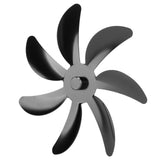 Stove Fan Aluminum Alloy Blade 7 Blades Easy Installation Universal Fireplace Fan Blade Replacement for Fireplace Fan Black - Side View