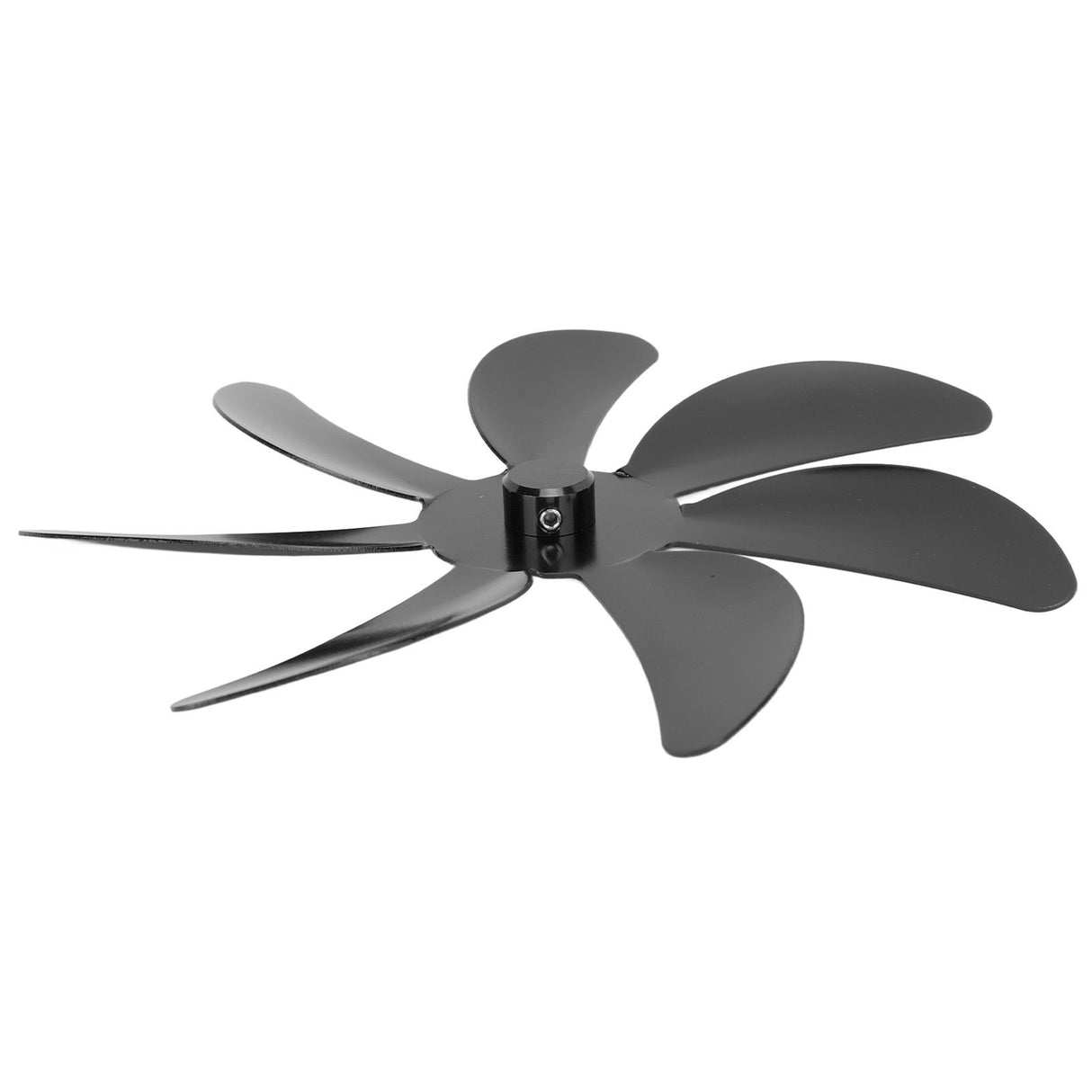 Stove Fan Aluminum Alloy Blade 7 Blades Easy Installation Universal Fireplace Fan Blade Replacement for Fireplace Fan Black
