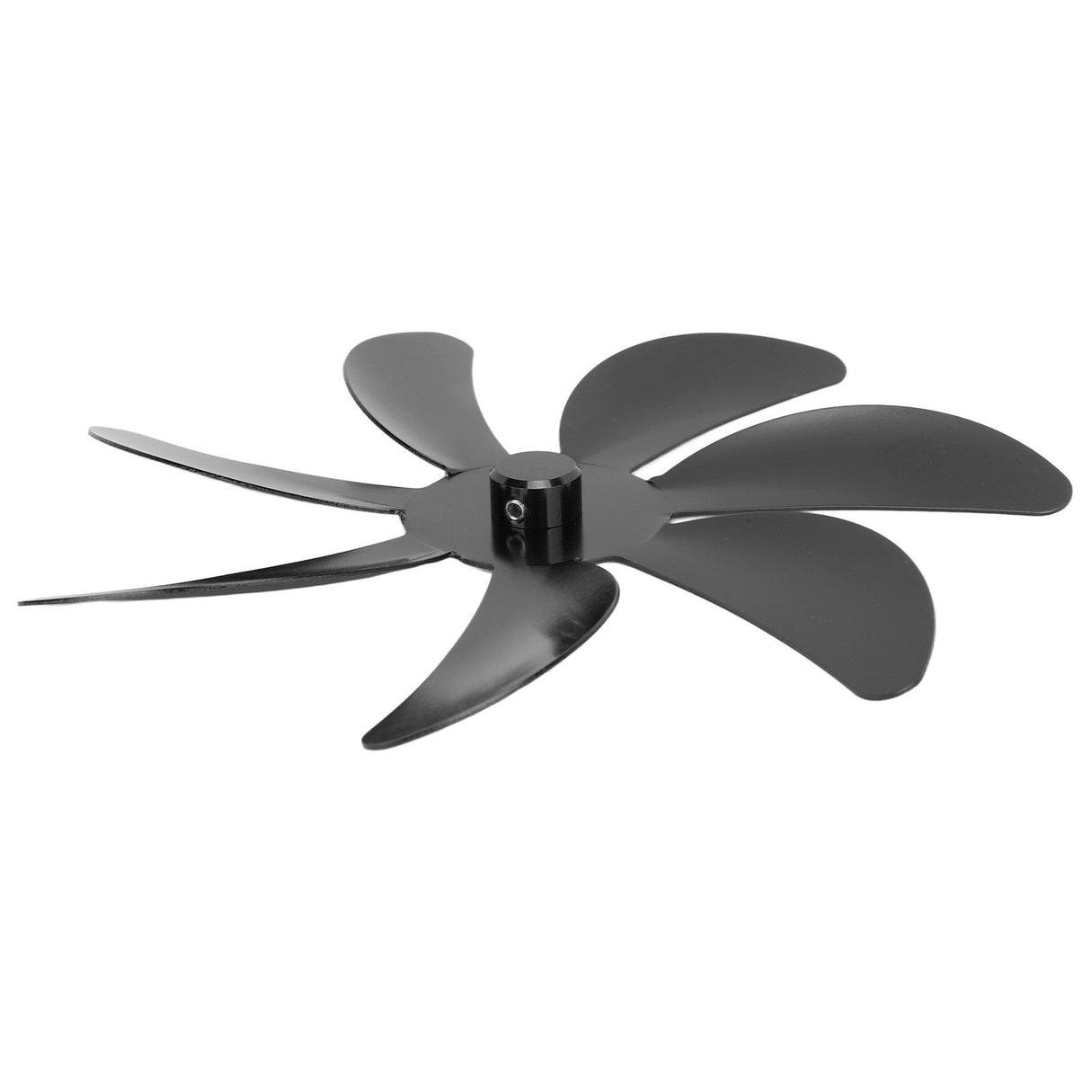 Stove Fan Aluminum Alloy Blade 7 Blades Easy Installation Universal Fireplace Fan Blade Replacement for Fireplace Fan Black