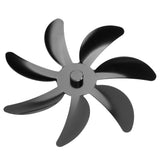 Stove Fan Aluminum Alloy Blade 7 Blades Easy Installation Universal Fireplace Fan Blade Replacement for Fireplace Fan Black - Extra Image