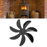 Stove Fan Aluminum Alloy Blade 7 Blades Easy Installation Universal Fireplace Fan Blade Replacement for Fireplace Fan Black