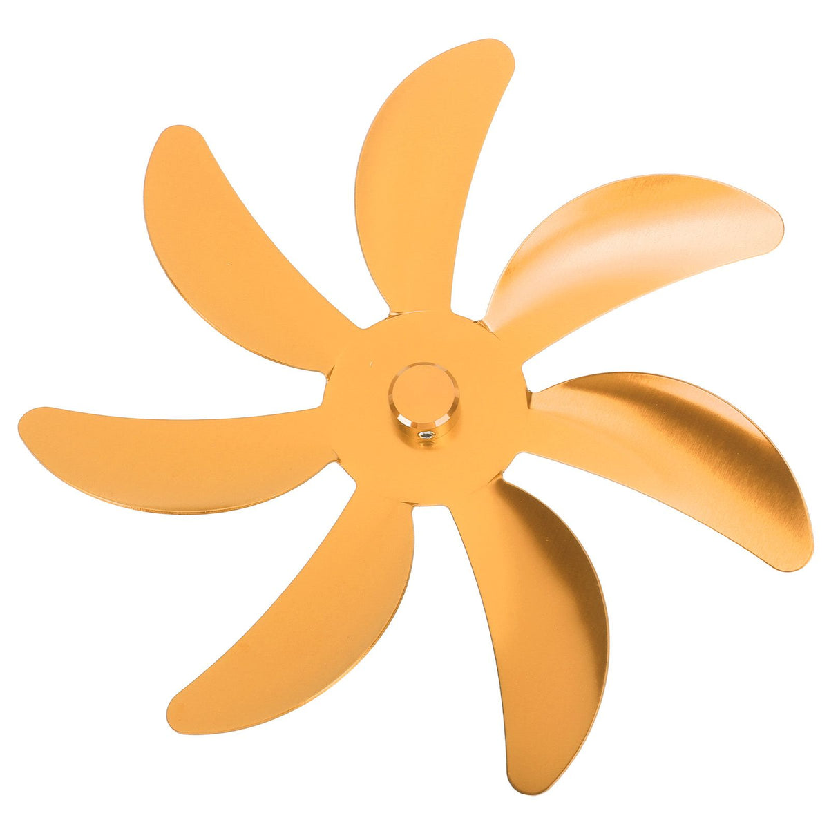 Stove Fan Aluminum Alloy Blade 7 Blades Easy Installation Universal Fireplace Fan Blade Replacement for Fireplace Fan Gold