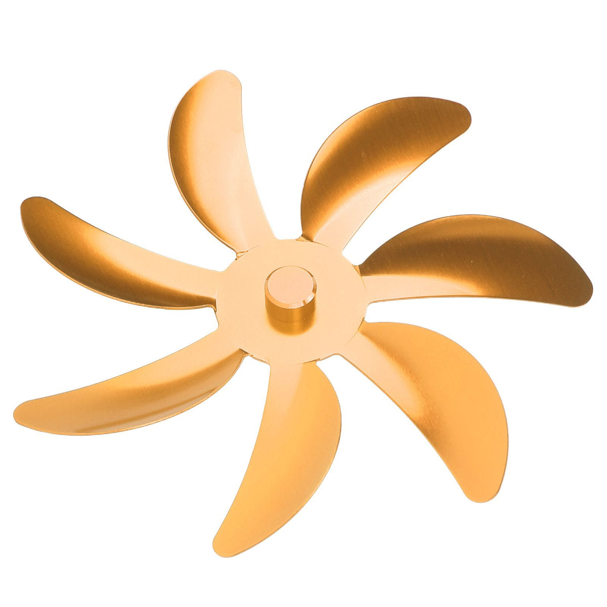 Stove Fan Aluminum Alloy Blade 7 Blades Easy Installation Universal Fireplace Fan Blade Replacement for Fireplace Fan Gold