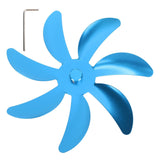 Stove Fan Aluminum Alloy Blade 7 Blades Easy Installation Universal Fireplace Fan Blade Replacement for Fireplace Fan Blue