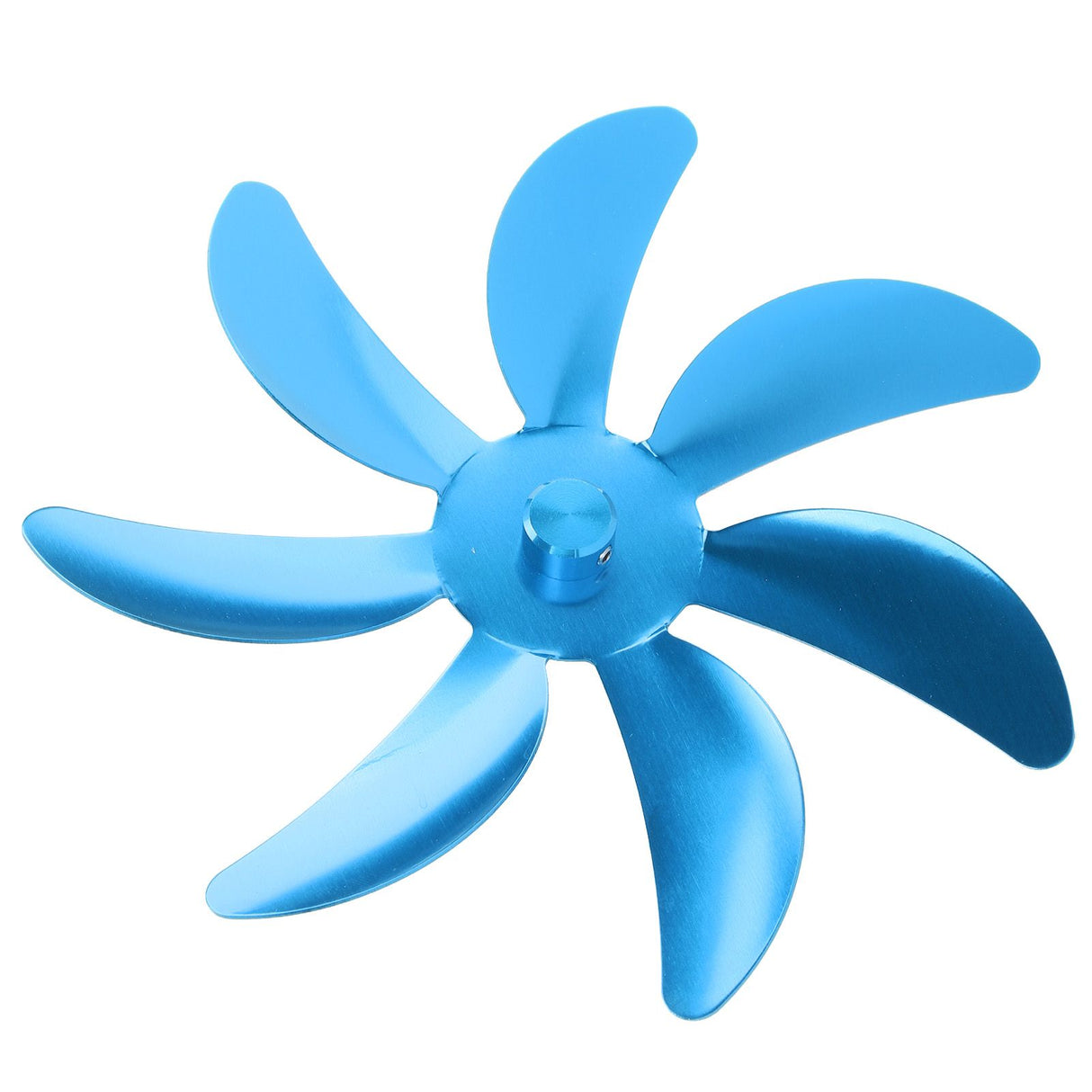 Stove Fan Aluminum Alloy Blade 7 Blades Easy Installation Universal Fireplace Fan Blade Replacement for Fireplace Fan Blue