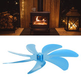 Stove Fan Aluminum Alloy Blade 7 Blades Easy Installation Universal Fireplace Fan Blade Replacement for Fireplace Fan Blue