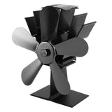 Wood Stove Fan 5 Blades Fireplace Fan Heat Powered Stove Fan for Wood Burning Stove Pellet Log Burner Fireplace Vertical Rectangular Black - Front View