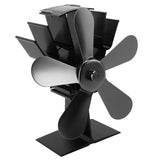 Wood Stove Fan 5 Blades Fireplace Fan Heat Powered Stove Fan for Wood Burning Stove Pellet Log Burner Fireplace Vertical Rectangular Black