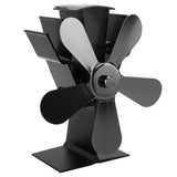 Wood Stove Fan 5 Blades Fireplace Fan Heat Powered Stove Fan for Wood Burning Stove Pellet Log Burner Fireplace Vertical Rectangular Black