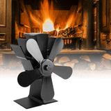 Wood Stove Fan 5 Blades Fireplace Fan Heat Powered Stove Fan for Wood Burning Stove Pellet Log Burner Fireplace Vertical Rectangular Black