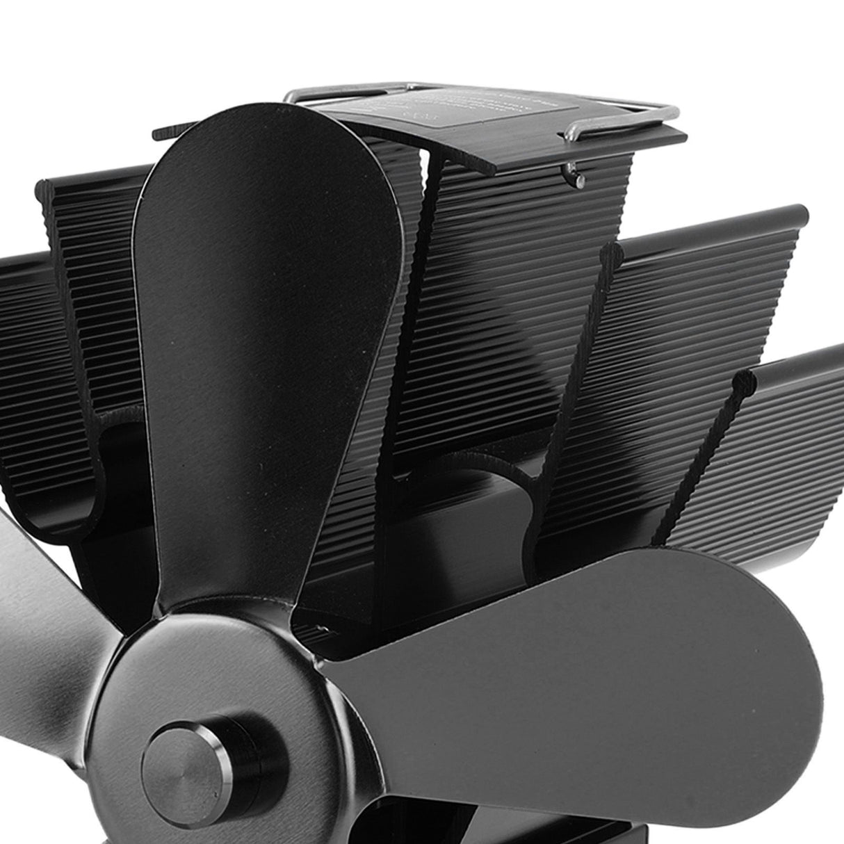 Wood Stove Fan 5 Blades Fireplace Fan Heat Powered Stove Fan for Wood Burning Stove Pellet Log Burner Fireplace Vertical Rectangular Black