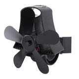 Magnetic Wall Mounted Fireplace Fan Silent Operation 5 Blade Heat Powered Wood Stove Fan Log Wood Burner Black