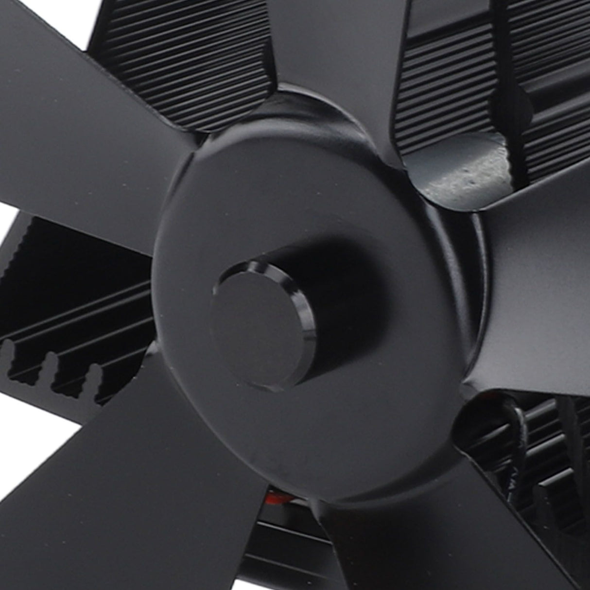 Magnetic Wall Mounted Fireplace Fan Silent Operation 5 Blade Heat Powered Wood Stove Fan Log Wood Burner Black