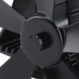 Magnetic Wall Mounted Fireplace Fan Silent Operation 5 Blade Heat Powered Wood Stove Fan Log Wood Burner Black