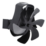 6 Blade Magnet Wall Mount Heat Powered Stove Fan Pipe Fireplace Fan Magnetic Installation for Wood Log Burners Black