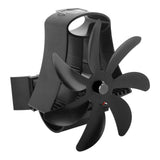 Wood Stove Fan Pipe Fireplace Fan 7 Blades Stove Fan On Chimney Silent Motors Heat Powered Wood Stove Fan Magnetic Wall Mount Black - Front View