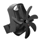 Wood Stove Fan Pipe Fireplace Fan 7 Blades Stove Fan On Chimney Silent Motors Heat Powered Wood Stove Fan Magnetic Wall Mount Black - Low Angle