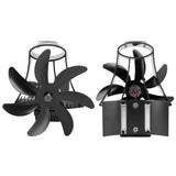 Wood Stove Fan Pipe Fireplace Fan 7 Blades Stove Fan On Chimney Silent Motors Heat Powered Wood Stove Fan Magnetic Wall Mount Black
