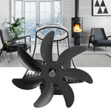Wood Stove Fan Pipe Fireplace Fan 7 Blades Stove Fan On Chimney Silent Motors Heat Powered Wood Stove Fan Magnetic Wall Mount Black - Extra Image