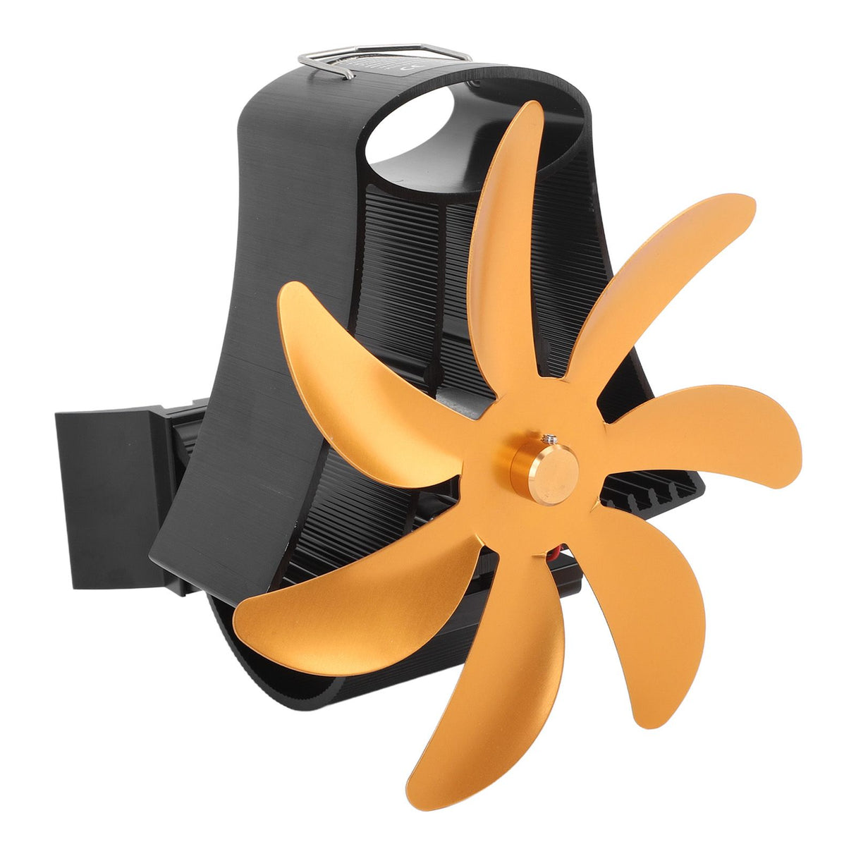 Wood Stove Fan Pipe Fireplace Fan 7 Blades Stove Fan On Chimney Silent Motors Heat Powered Wood Stove Fan Magnetic Wall Mount Gold